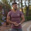 Erledige die Arbeit Gestricktes Fitnessstudio Sport Herren Fitness V-Ausschnitt Slim Fit Bedrucktes Bodybuilding Workout Sommer Mode Kurzarm T-Shirt
