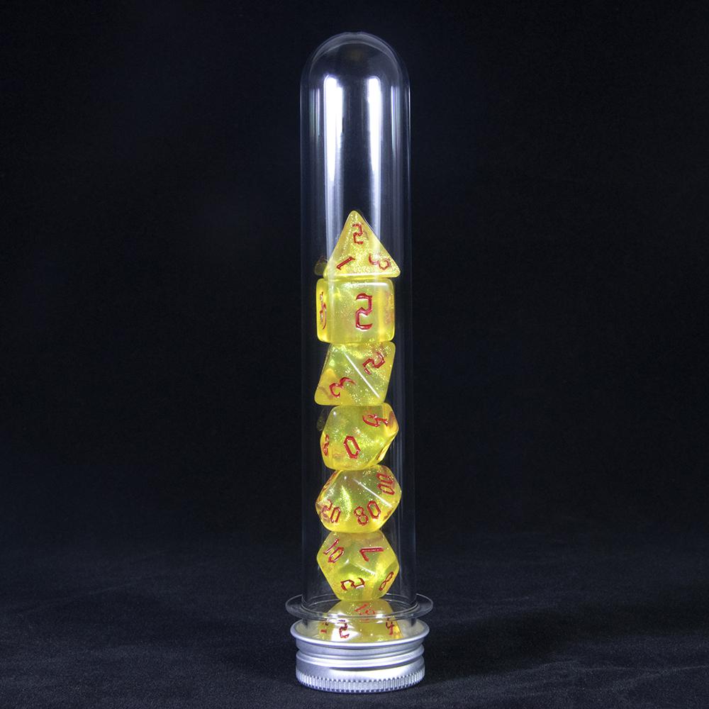 RPG Dice Set 7pcs DND Game Polyhedral D&D Dice with Tube for Role Playing Game Board Game Math Teaching