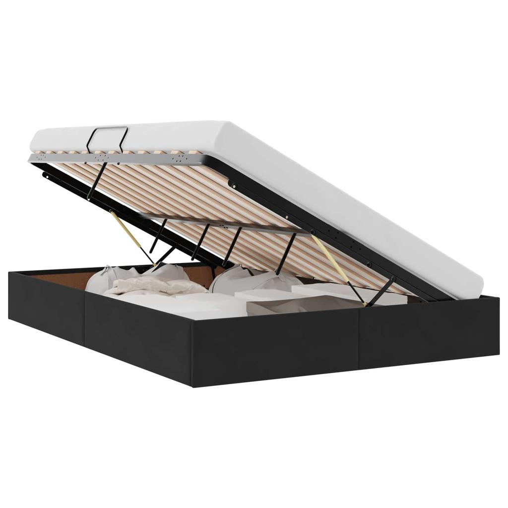 Ottoman Bed Frame with Storage Black 140 x 200 cm Velvet