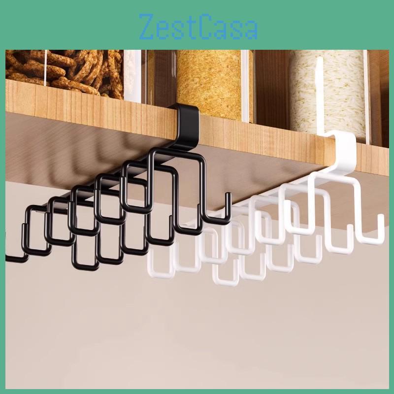 Kitchen Holder Cup Organizer Punchfree Cabinet Shelf Hanging Hook Rack