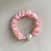 Small Intestine Hair Band Satin Fabric Pearl Headband Daily Hair Rope Tie Hair Rubber Band