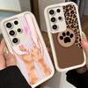 Phone Case for Samsung Galaxy S26 S25 Ultra S24 FE Dog Footprint Paw Cute Pattern Shell S23 Plus S22 + S21 S20 5G Soft Silicone