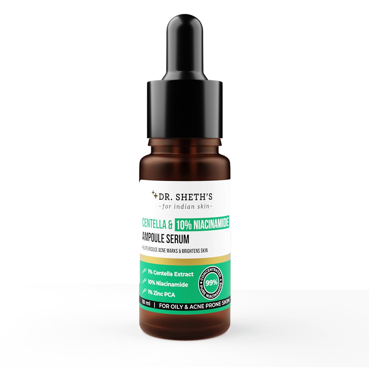 

Dr. Sheth s Centella & 10% Niacinamide Face Serum 10 Ml For Acne Scars, Redness & Uneven Skin Tone