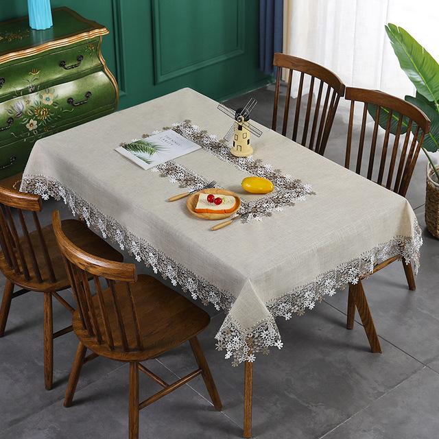 New Cloth Lace Tablecloth Tea Table Dust Cover Polyester Table Tablecloth Round Table Cloth