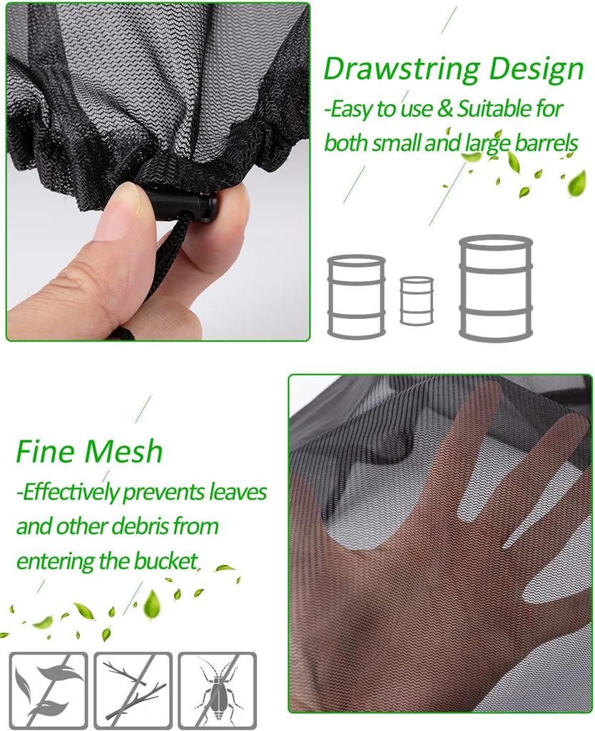 Outdoor Mesh Cover Netting for Rain Barrels PE Water Collection Buckets Tank Rain Harvesting Tool Protector For Garden