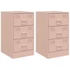Nightstands 2 pcs. Pink 34.5 x 39 x 62 cm Steel