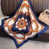 Versatile British-Style Silk Square Scarf - 90cm Solid Color Shawl & Headscarf