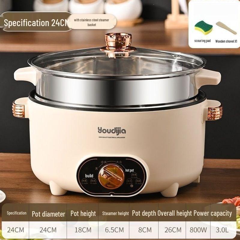Compact Multi-Function Electric Cooker: Rice, Noodles