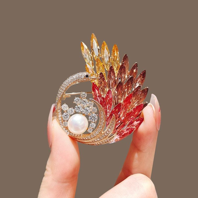 Ancient style auspicious clouds peony flower brooch elegant temperament high-end fashion corsage cheongsam Hanfu suit pin accessories