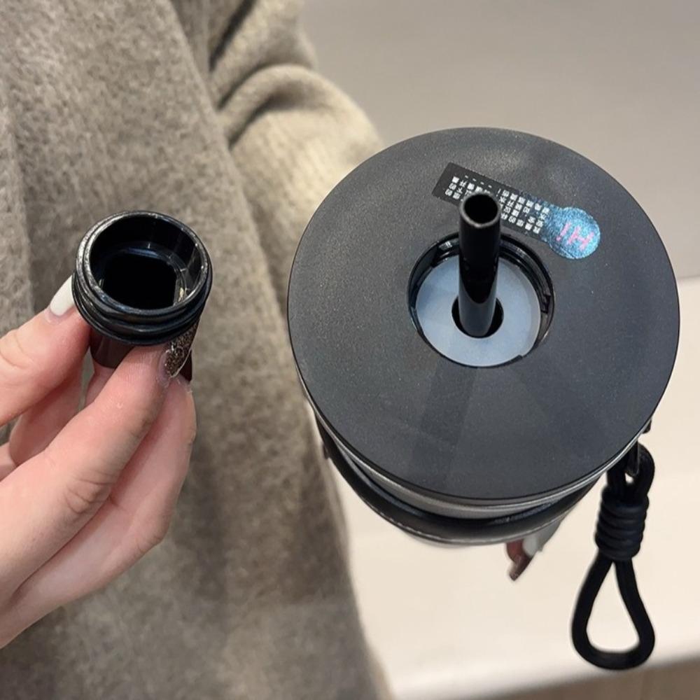 Stainless Steel Straw Coffee Cup 710ml Thermal Flask Portable Insulated Cup