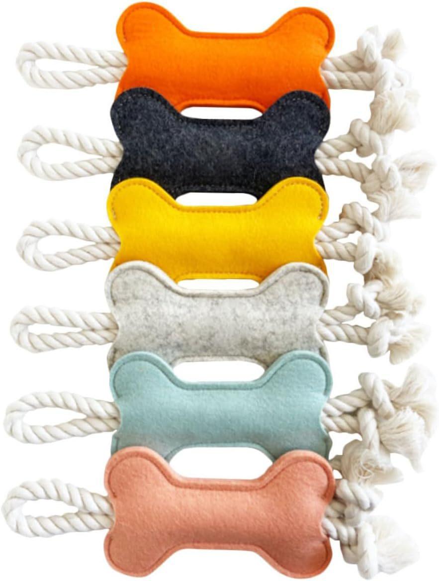 Bone Design Rope Felt Cloth Dog Chew Toy (as the picture,as picture)