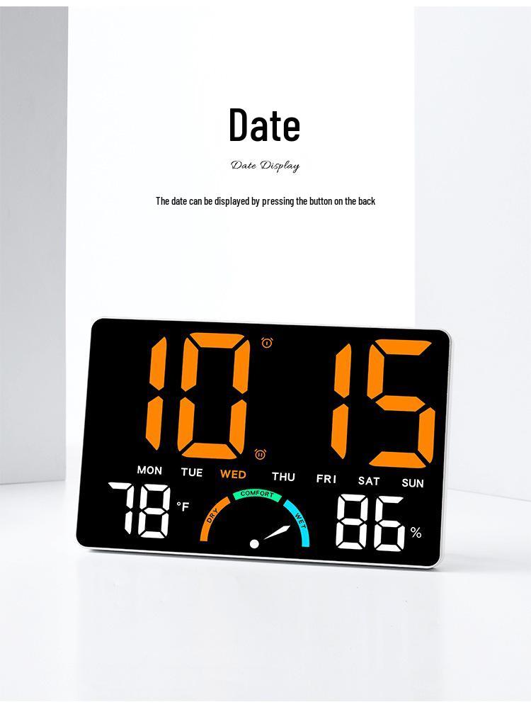 Large LED Wall Clock with Stand, Digital Multifunction GH9008