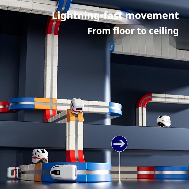 New EverChanging Magnetic Track Cube Educational HighSpeed Train Toy Diy NonRemote Rail Car Xmas Gift