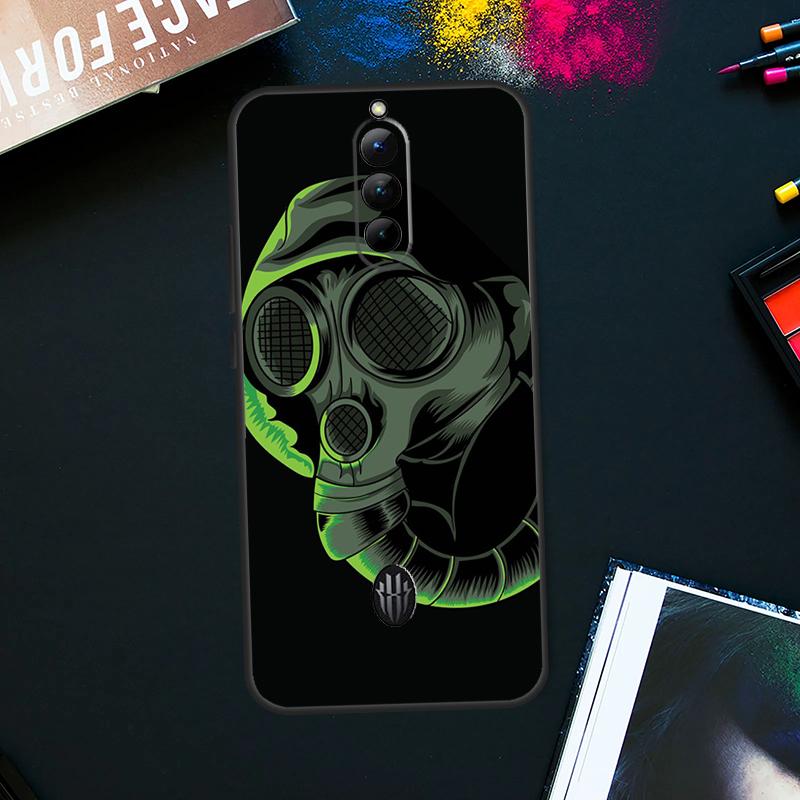 Gas Mask Case For ZTE Nubia Red Magic 9 Pro Plus RedMagic 8 8S Pro Plus 6 7 6S 7S Pro 5S 6R 5G Cover