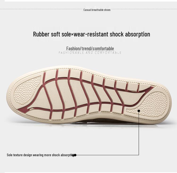 Men's Genuine Leather Slip-on Loafers - Spring Cowhide Casual Shoes