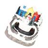 Xmas Music Box Resin Rotating Light Up Train Musical Box Tabletop Ornament for Holiday Home Decor