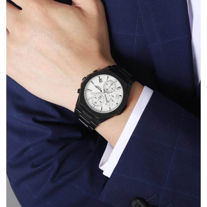 Skmei Men Watch Business Militray Wristwatch 6-Hand Chronograph Quartz Casual Fashion Luxury Relogio Masculino