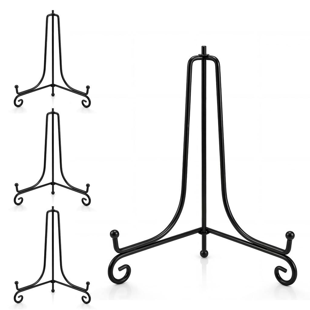 Artliving Plate Stands for Display, 4 Inch Black Iron Easel Plate Display Photo Holder Stand, Displays Picture Frames, Decorative Plates
