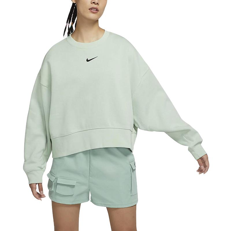 Nike Sportswear Collection Essentials Fleece-Lined Knit Pullover Sweater Women Tops Light-Green DJ7666-017