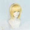Perucă de cosplay Kurapika de înaltă calitate, 35 cm, păr scurt, auriu deschis, rezistentă la căldură, sintetică, pentru anime, cosplay, peruci + capac pentru perucă