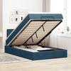 Ottoman Bed with Mattress Dark Blue 120x190 cm Velvet