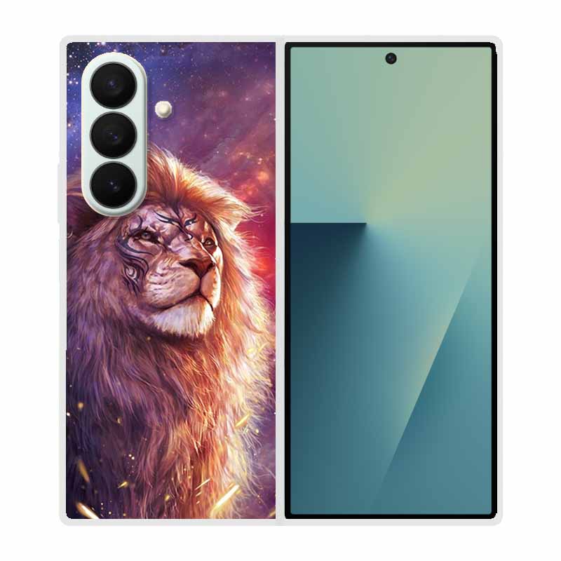Coque For SAMSUNG Fold 7 5G Cases Animal Marble Clear Hard Phone Funda for Galaxy Z Fold7 5G Back Cover Zfold7 Transparent Shell
