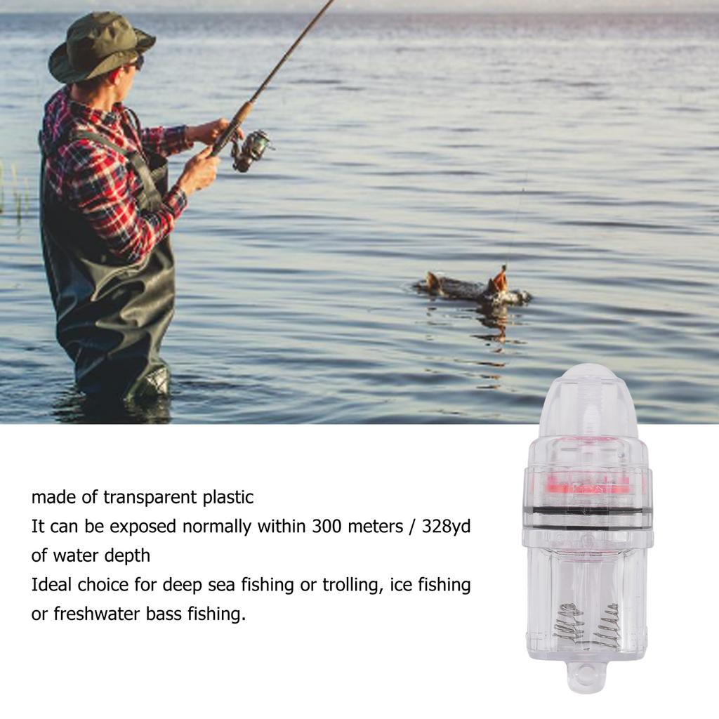 Luce da Pesca Drop Fishing in Plastica Trasparente Alimentata da Batteria AA Luce LED da Pesca per Pesca a Traina Mare Acqua Dolce