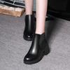 Short Women's Autumn and Winter New British Style Thick Heel Round Head Martin Fashion Casual Single