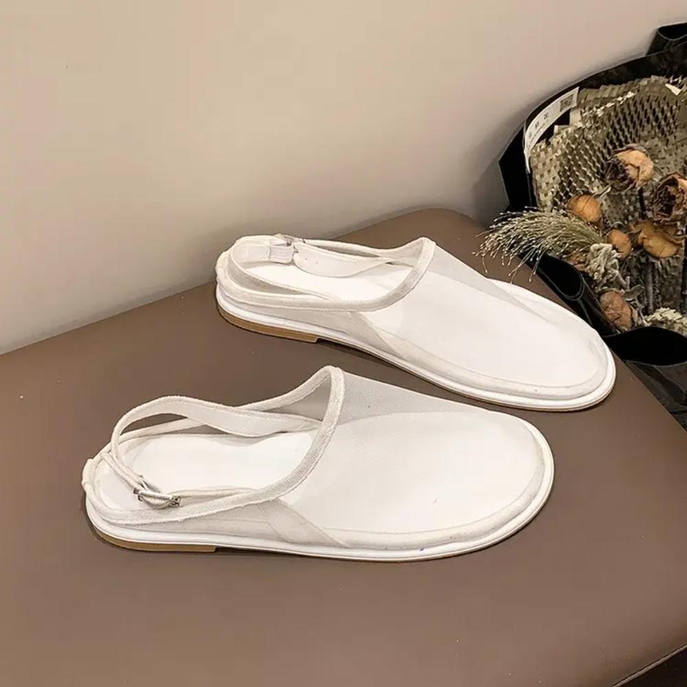 Hot Selling Solid Color High Quality Fashionable Women's Sandals Mesh Breathable Comfortable Back Strap Women's Shoes