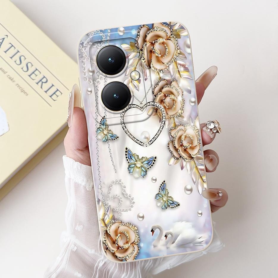 Für Xiaomi Redmi 13C 5G Hülle Luxus Blumen Cartoon Hülle Weiche TPU Matte Handyhülle Für Xiaomi Redmi 13R Redmi13C 5G Fundas Taschen