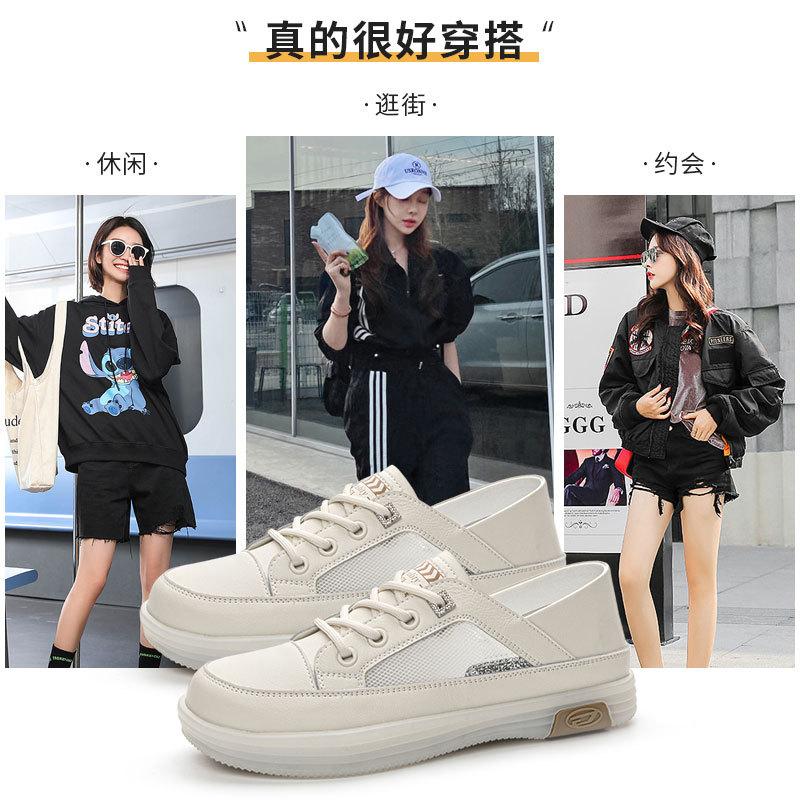 2025 new women's shoes leather little white shoes spring and summer casual shoes children soft sole soft surface breathable mesh shoes