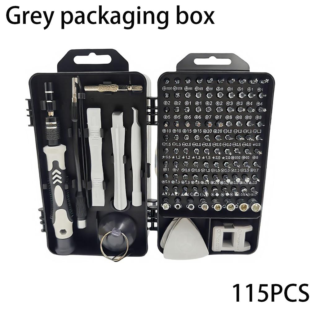 

2025new Набор прецизионных отверток 115-в-1 для электроники, ПК, ноутбука, телефона, MacBook, для ремонта, набор профессиональных инструментов для каждой задачи серый
