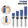 Slotted Tungsten Steel Straight Knife Woodworking Milling Cutter, Engraving Machine, Trimming Machine, Imperial 1/4 Handle 6 Handle Bearing, Imitation