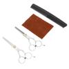 Barber Scissors Set Silver Ergonomic Design Curved Handle Professional Thinning Shears for Hair