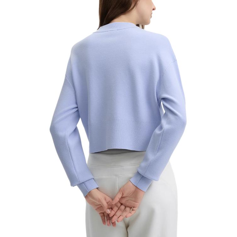 FILA Original Fashion Casual Comfortable Short Pullover Knit Sweater Women sweater Misty-Blue F51W449401F-LB