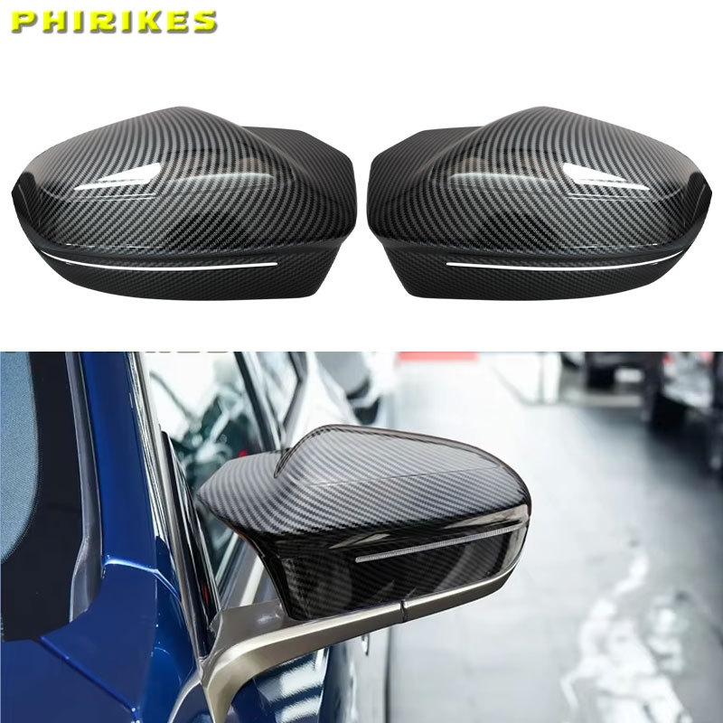 Replacement ABS+Real Carbon Fiber Side Door Rearview Mirror Cover For BMW 5 Series G60 G61 G68 7 Series G70 M5 G90 X3 G45 2024
