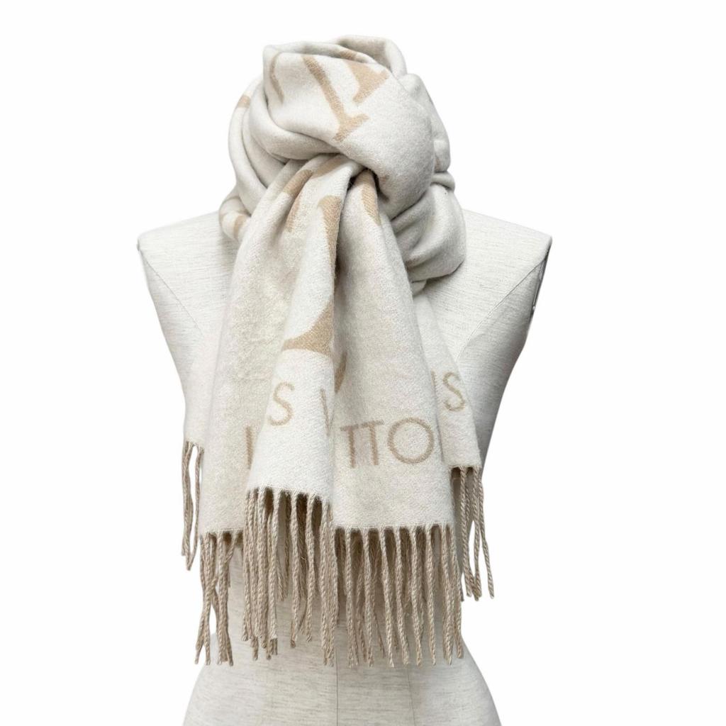 Great LOUIS VUITTON Scarf muffler reykjavik cashmere Women M78123 Used