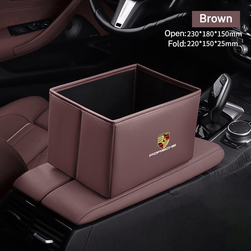 AFEBO1 Car Folding Durable Trash Can Convenient Installation For Porsche Cayenne Panamera Macan 911 718 Taycan Boxster Cayman 918 Pajun