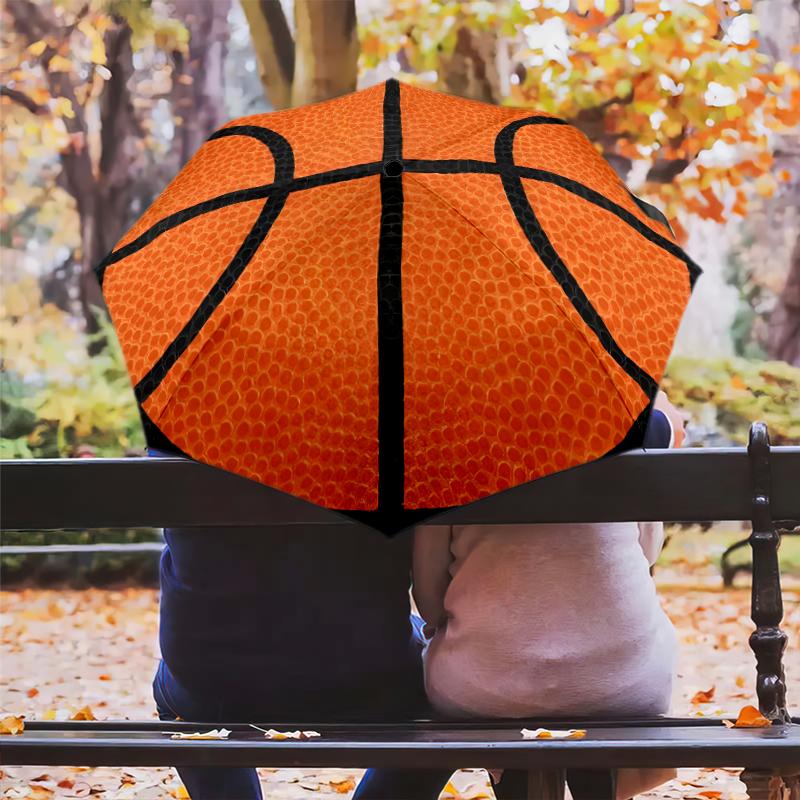 1 Stück Basketball Sport Regenschirm Tragbarer Faltregenschirm Eisenrahmen Loch Rippenstruktur Outdoor Heim Regenschirm A8