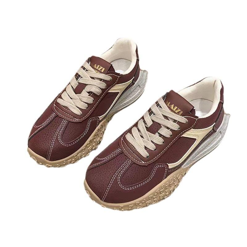 Retro German Training Shoes Women's 2025 Spring and Autumn New Color Matching Women's Shoes Flat-bottomed Sports and Leisure Shoes Women's Forrest