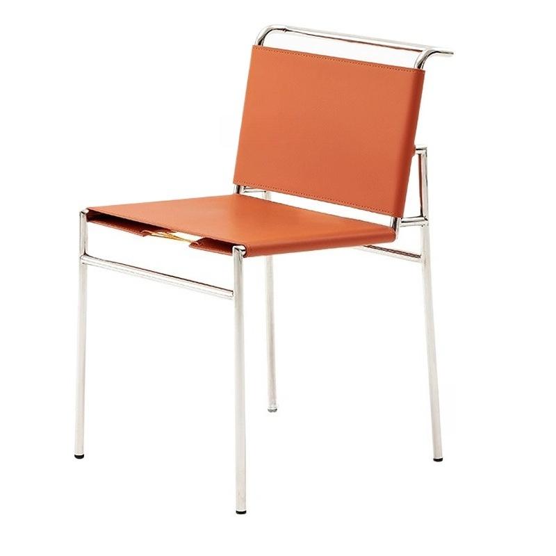 Design Living Room Chairs Metal Backrest Chair Nordic Modern Dining Chairs Minimalism Ergonomic Relaxing Chair Home Furniture