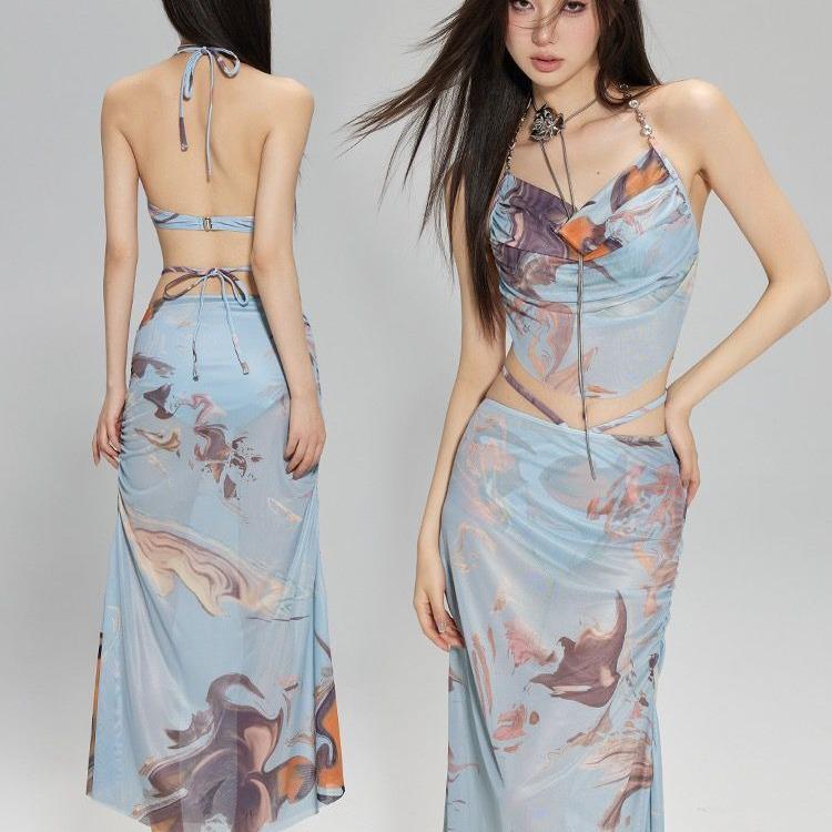 2025 Fairy-Inspired Three-Piece Swimsuit Set: Elegant, Conservative, and Perfect for Summer Vacations and Hot Springs.