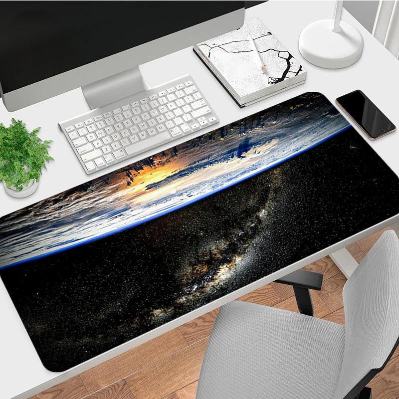 Space Earth Xl Gaming Mouse Pad Nonslip Rubber Base Stitched Edge Waterproof Desk Mat For Pc Laptop Gamer Office Computer Accessories C929526