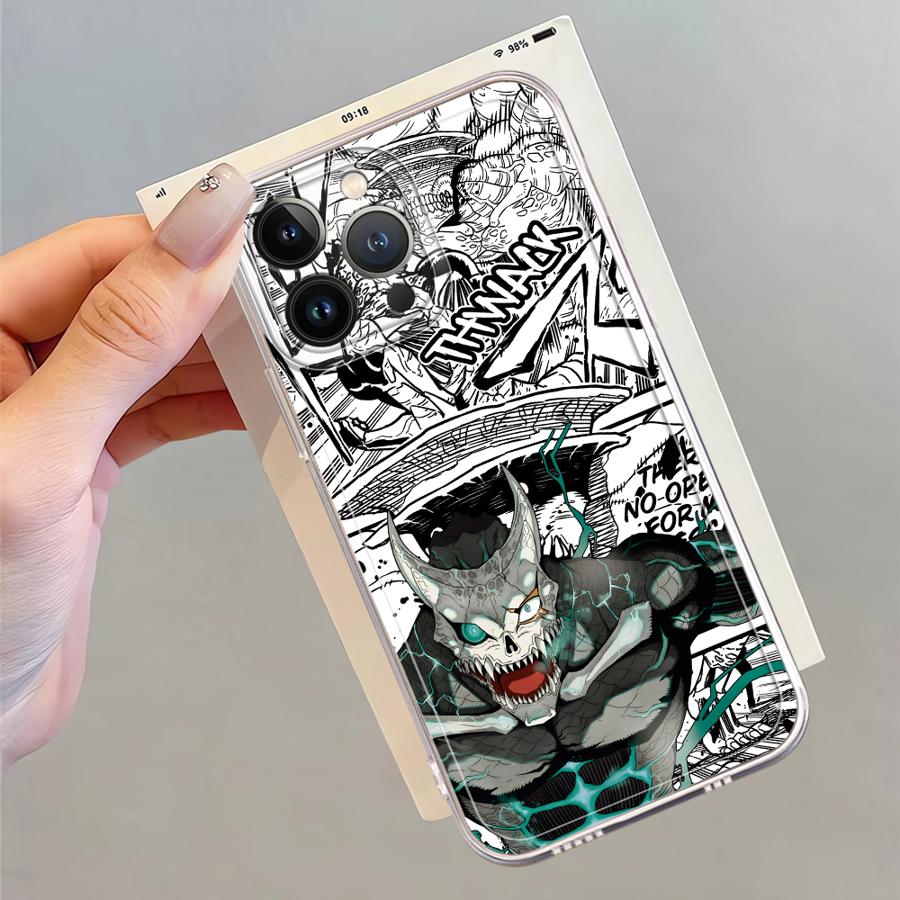 Comic Monster Kaiju No.8 Case for iPhone 12 Mini 16 15 14 Plus XR 7 8 16e 13 12 11 Pro MAX Soft Phone Cover