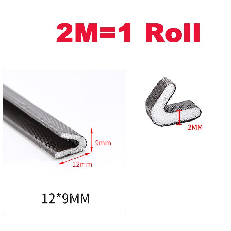 2M14M V Shape Adhesive Weather Stripping Door Frame Seal PU Foam Window Insulation Anti Collision Soundproof Tool Brown
