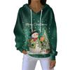 Women's Loose Comfortable Casual Fashion V-Neck Christmas Print Long Sleeve Hoodie