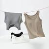 Slim-Fit Women's Threaded Tank Top with Integrated Pads - Comfortable, No Restriction, Ideal for Spring/Summer Yoga & Outer or Base Layer Wear.