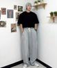 KNITTED Curved Training Pants Melange Grey