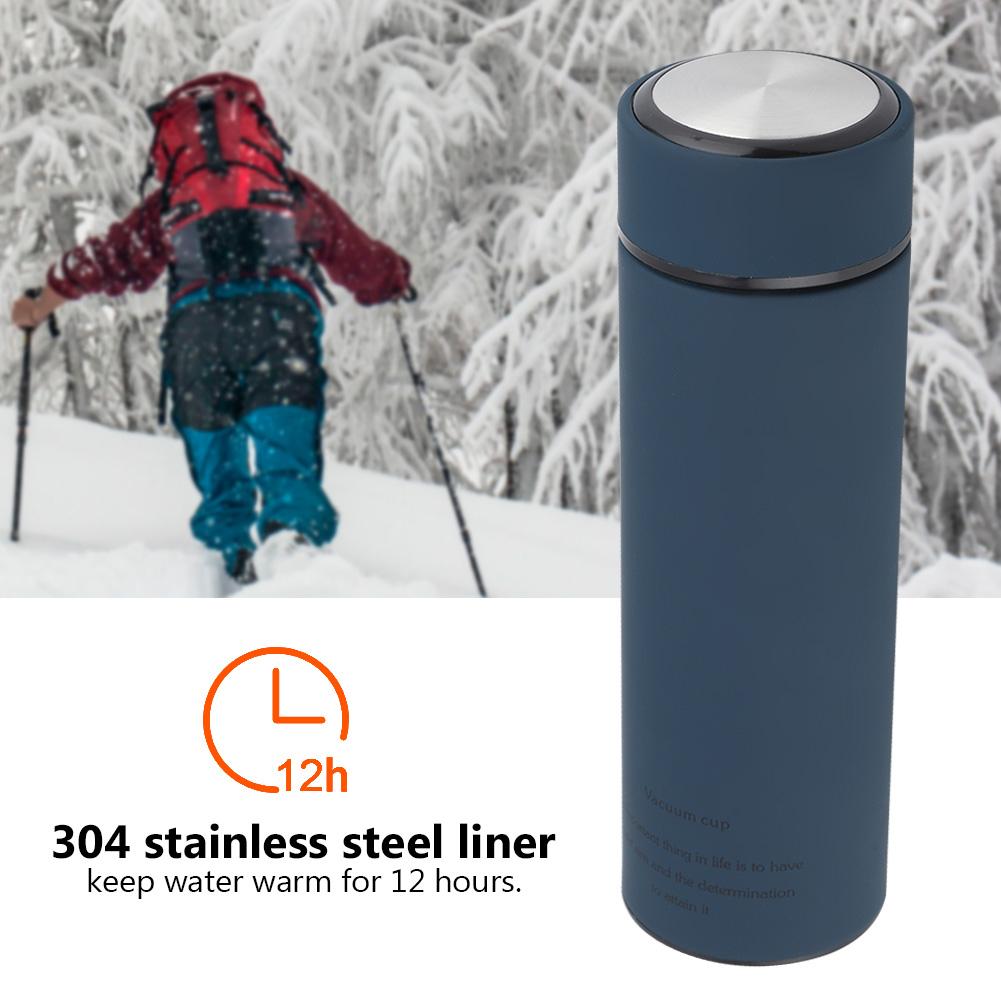 Stainless Steel Water Cups Tea Mugs Vacuum Bottle (Dark Blue 500ML)
