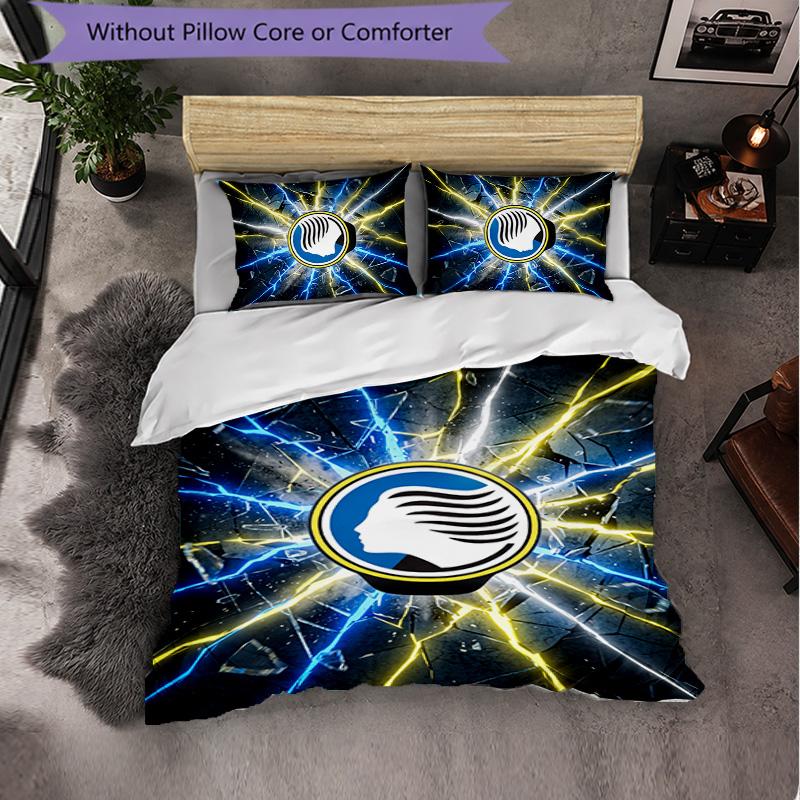 Biancheria da Letto a Tema Atalanta FC Set 3 Pezzi Copripiumino Biancheria da Letto Decorativa Per Camera Teen Decorazione Casa